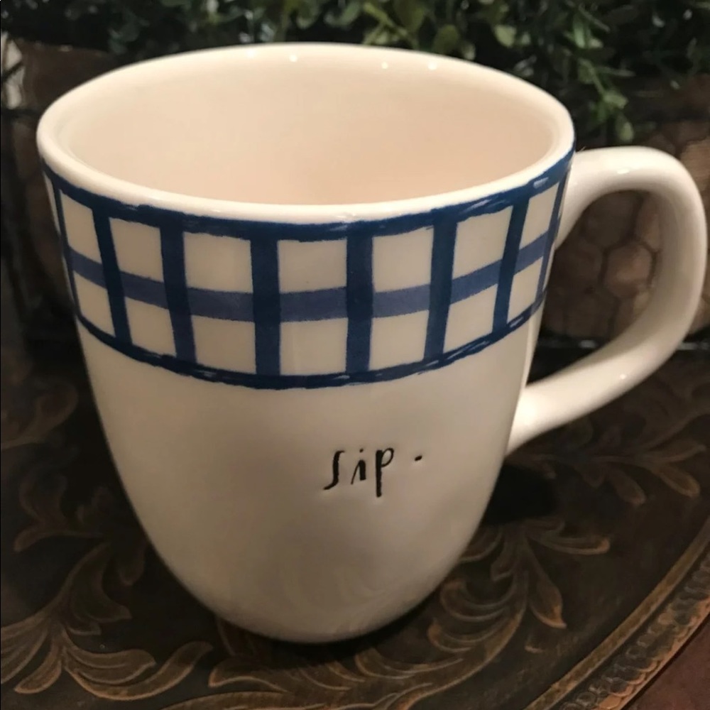 New "Sip" Plaid Rae Dunn Mug